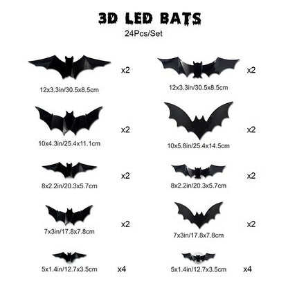 💥Only $14.99 Last Day Promotion!🎁3D Bat Design LED Decoration