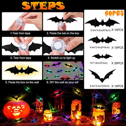 💥Only $14.99 Last Day Promotion!🎁3D Bat Design LED Decoration