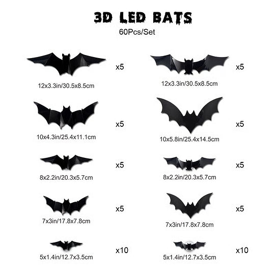 💥Only $14.99 Last Day Promotion!🎁3D Bat Design LED Decoration